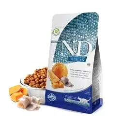 N&D Ocean Ringa Balıklı Bal Kabaklı ve Portakallı Tahılsız Yetişkin Kedi Maması 1,5 Kg - Thumbnail