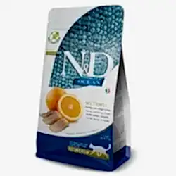 N&D Ocean Ringa Balıklı ve Portakallı Tahılsız Kısırlaştırılmış Kedi Maması 1,5 Kg - Thumbnail